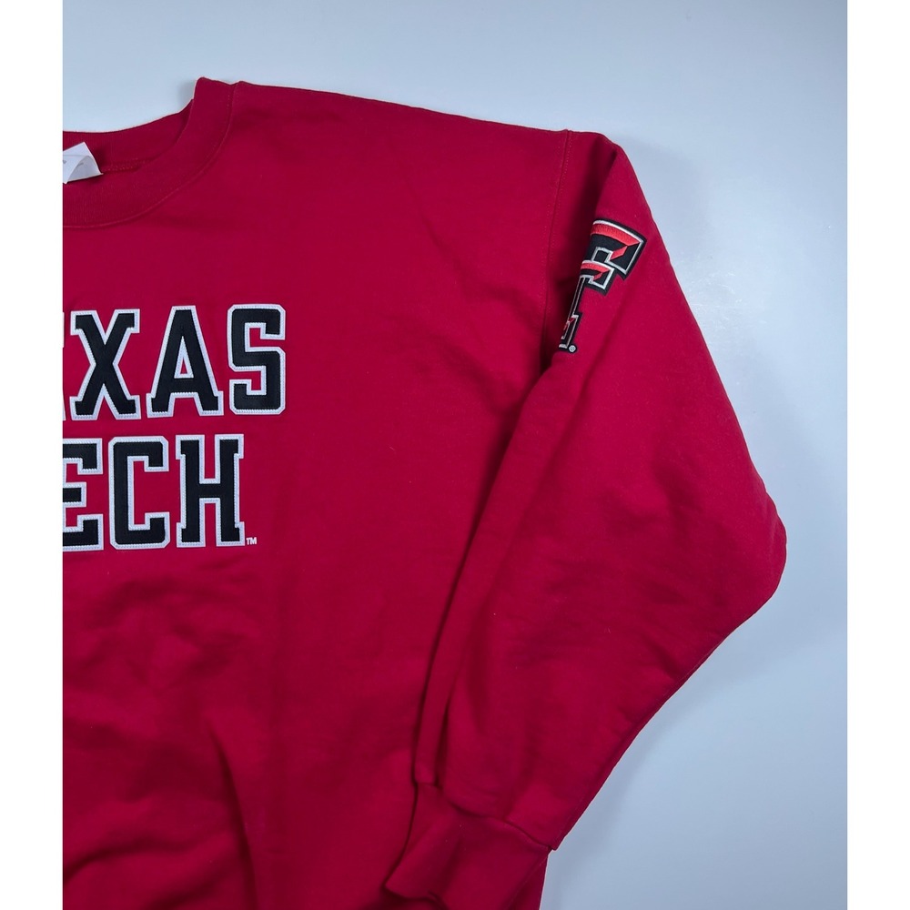 Texas Tech Red Raiders Oversized Sweatshirt Red Crewneck XL Ultimate Cotton - Picture 4 of 14